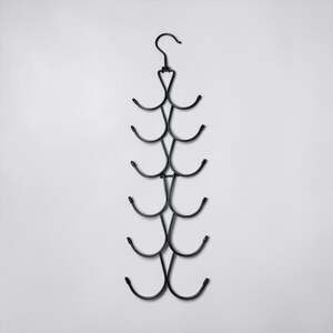 Black Metal Multi-Tier Scarf and Accessory Organizer Hanger